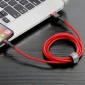 Baseus Lightning Cafule Cable 2A, 3m Κόκκινο/Μαύρο (CALKLF-R09)