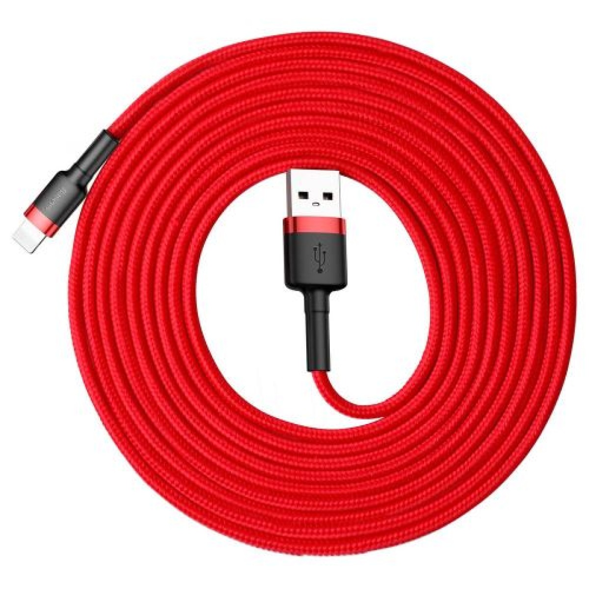 Baseus Lightning Cafule Cable 2A, 3m Κόκκινο/Μαύρο (CALKLF-R09)