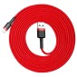 Baseus Lightning Cafule Cable 2A, 3m Κόκκινο/Μαύρο (CALKLF-R09)