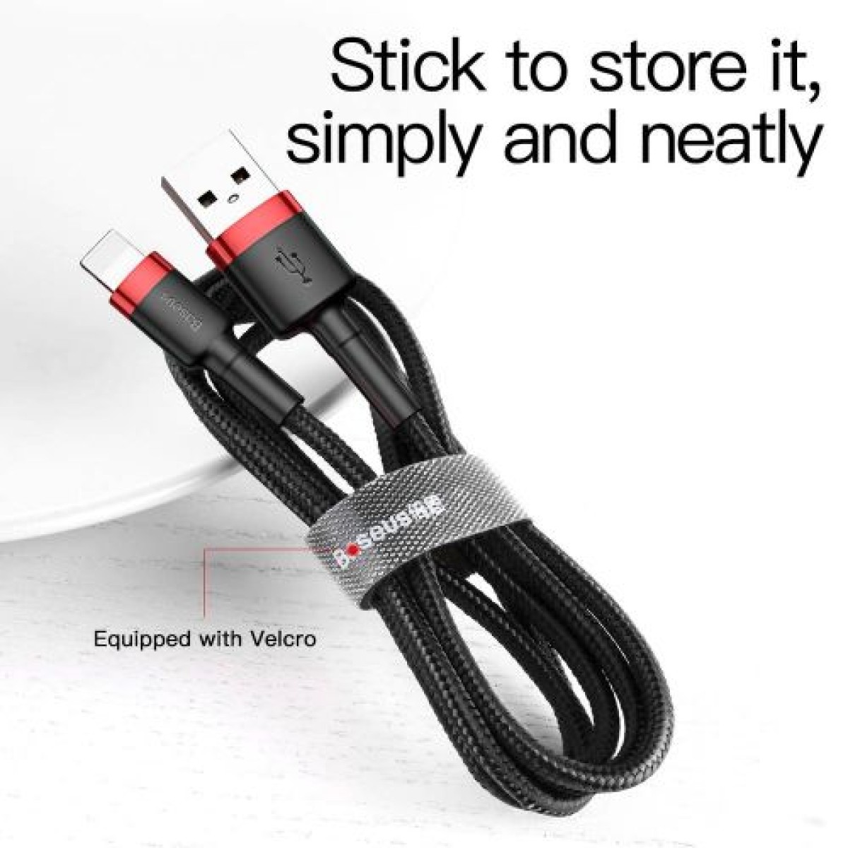 Baseus Lightning Cafule Cable 2A, 3m Κόκκινο/Μαύρο (CALKLF-R91)