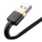 Baseus Lightning Cafule Cable 2A, 3m Χρυσό/Μαύρο (CALKLF-RV1)