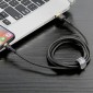Baseus Lightning Cafule Cable 2A, 3m Χρυσό/Μαύρο (CALKLF-RV1)