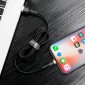 Baseus Lightning Cafule Cable 2A, 3m Χρυσό/Μαύρο (CALKLF-RV1)