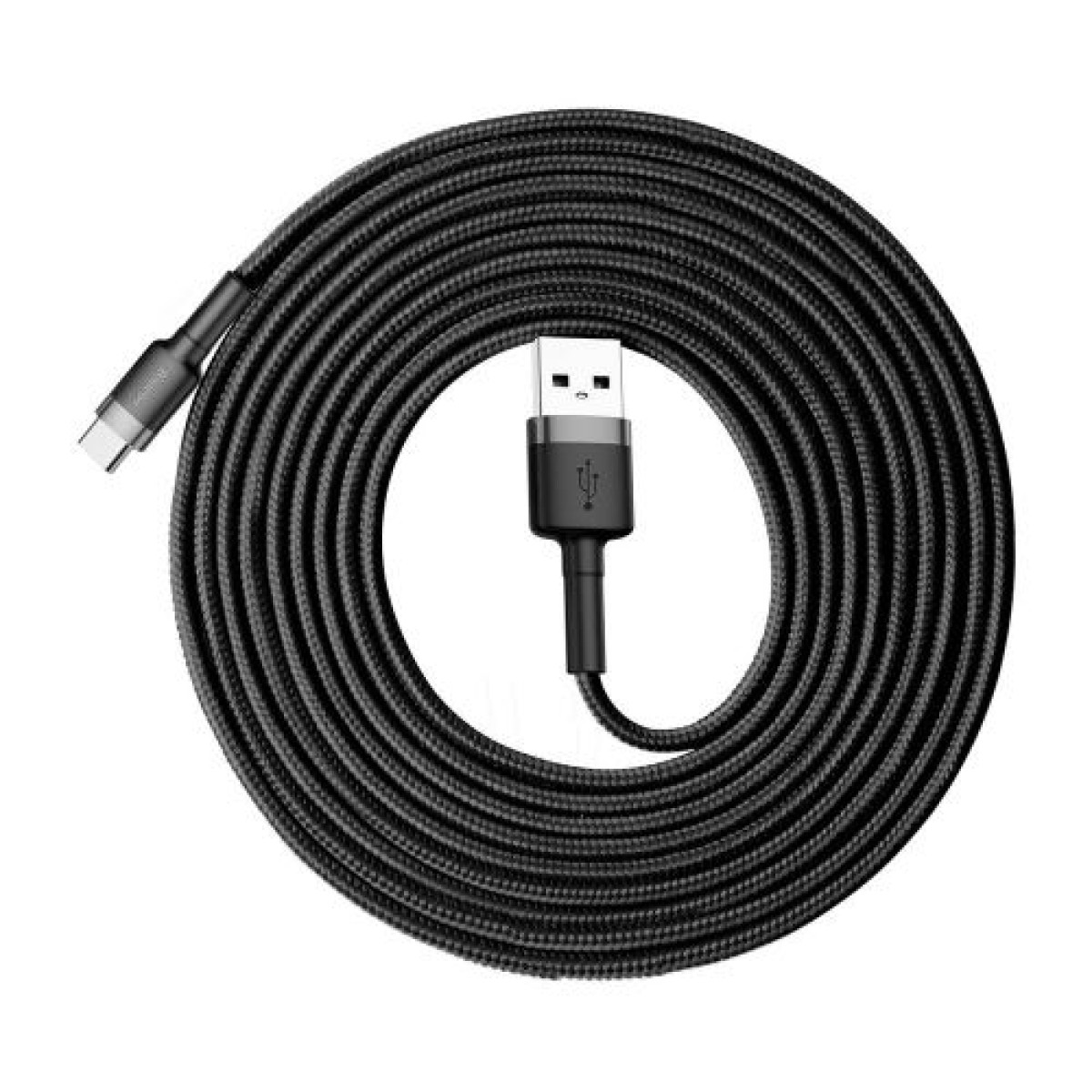 Καλώδιο Baseus Type-C Cafule 2A, 3m, Γκρι/Μαύρο (CATKLF-UG1)
