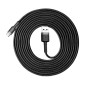 Καλώδιο Baseus Type-C Cafule 2A, 3m, Γκρι/Μαύρο (CATKLF-UG1)