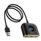 Baseus HUB Τετράγωνο στρογγυλό 4in1 Προσαρμογέας USB USB3.0*1 + USB2.0*3 1m Μαύρο (CAHUB-AY01)