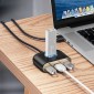 Baseus HUB Τετράγωνο στρογγυλό 4in1 Προσαρμογέας USB USB3.0*1 + USB2.0*3 1m Μαύρο (CAHUB-AY01)