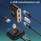 Baseus HUB Τετράγωνο στρογγυλό 4in1 Προσαρμογέας USB USB3.0*1 + USB2.0*3 1m Μαύρο (CAHUB-AY01)