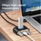 Baseus HUB Τετράγωνο στρογγυλό 4in1 Προσαρμογέας USB USB3.0*1 + USB2.0*3 1m Μαύρο (CAHUB-AY01)