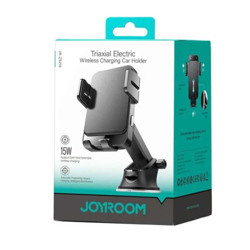 Joyroom Car Mount Magnetic Wireless Charger 2-in-1 (Έκδοση Dasboard) 4,6 - 6,8 ιντσών 15W, Μαύρος (JR-ZS219-DASH)