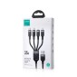 Joyroom 4-σε-1 USB - Lightning/ Type-C/ Type-C/ Micro USB Cable Multi-Color Series A18, 3.5A, 1.2m, Black (S-1T4018A18c)