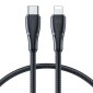 Joyroom Type-C - Καλώδιο γρήγορης φόρτισης σειράς Lightning A10 PD 20W, 0,25 m, Μαύρο (S-CL020A11)
