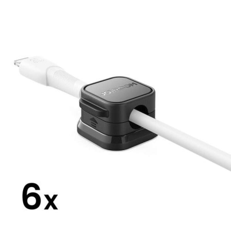 Joyroom Cable Organizer Magnetic έως 7,5 mm διάμετρος, (6 τμχ), Μαύρο (JR-ZS368)