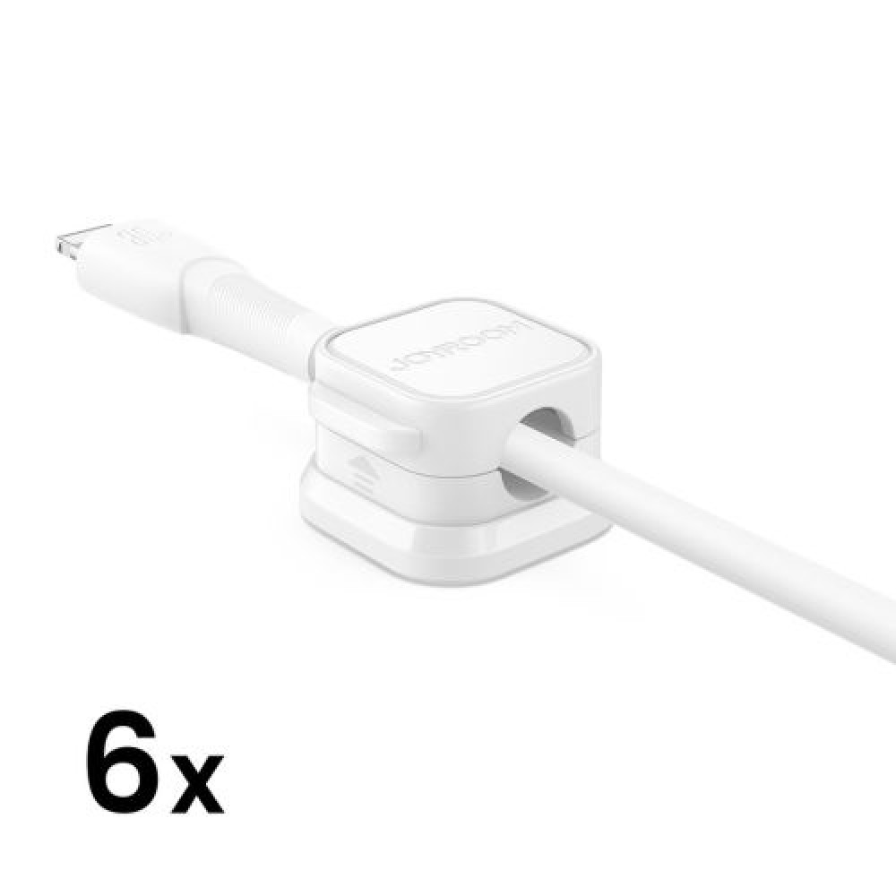 Joyroom Cable Organizer Magnetic έως 7,5 mm διάμετρος, (6 τμχ), Λευκό (JR-ZS368)