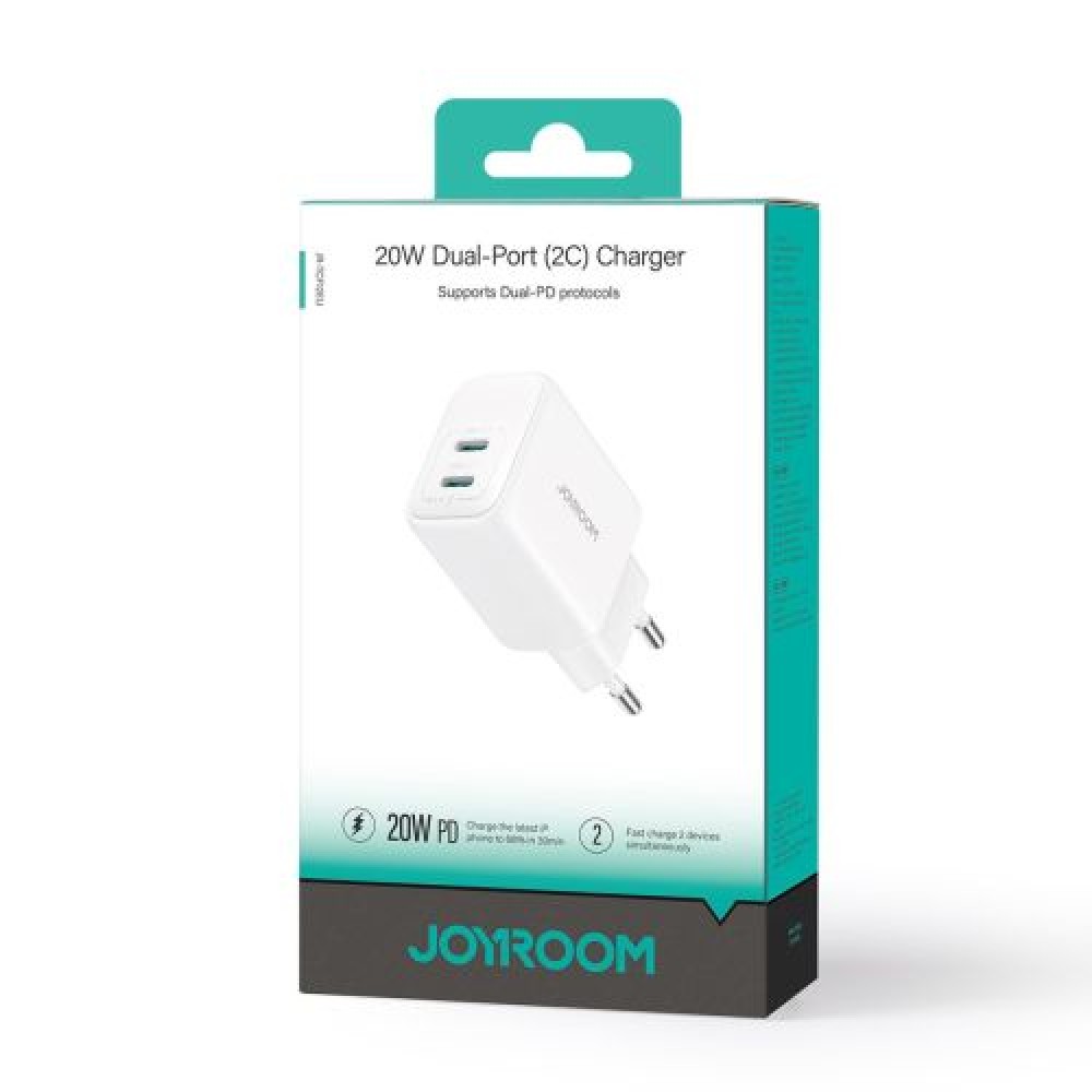 Joyroom Ταξιδιωτικός Φορτιστής C+C.PD 20W, QC 3.0, Λευκό (JR-TCF12)