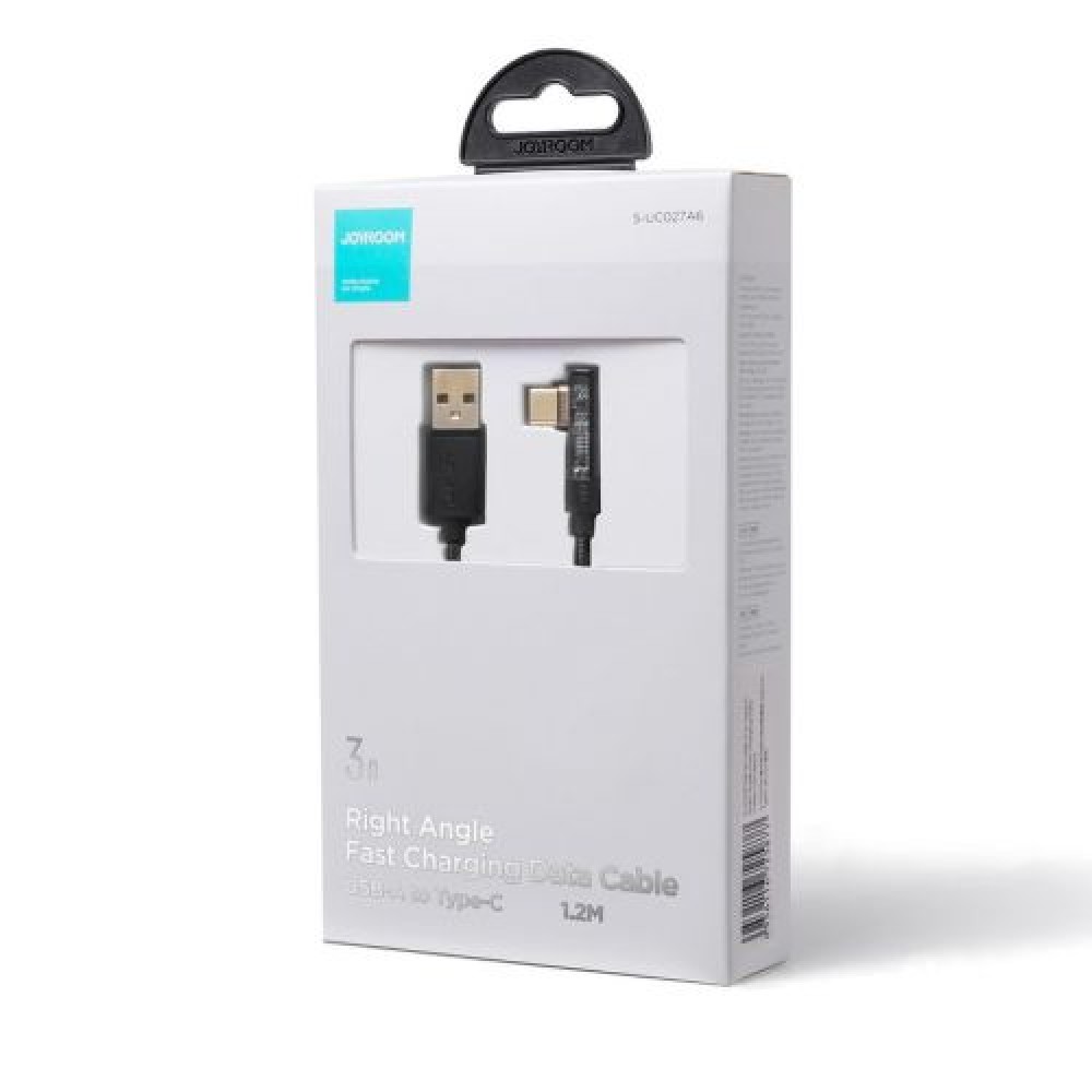 Καλώδιο παιχνιδιών Joyroom Type-C (Γωνιακό) - Καλώδιο USB (ευθεία) 3A, 480mb/s, 1,2m, Μαύρο (S-UC027A6)