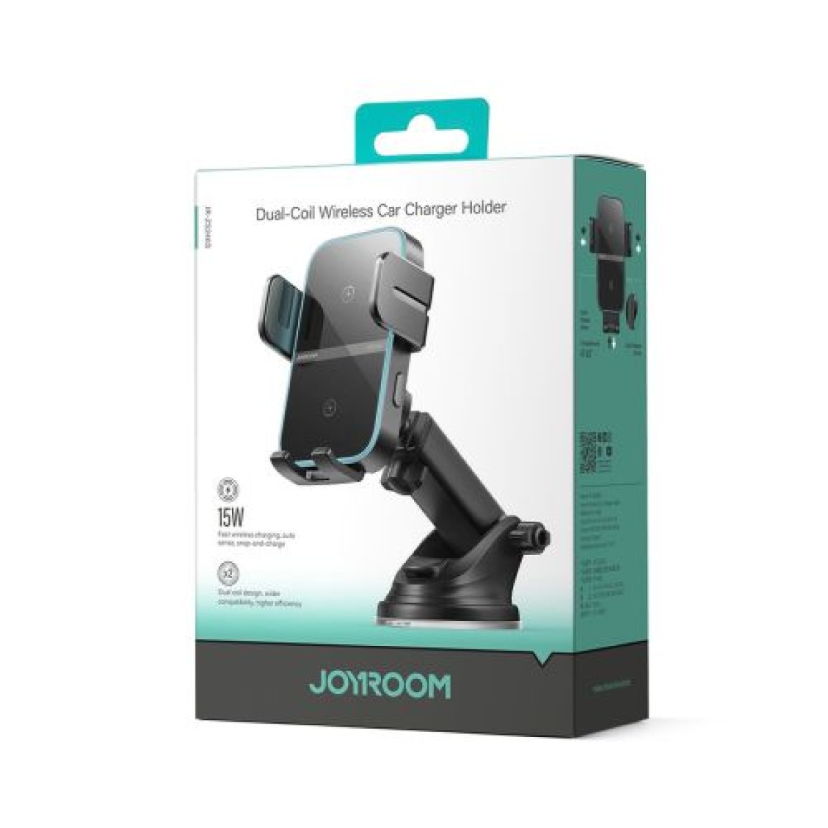 Μαγνητικός ασύρματος φορτιστής Joyroom Car Mount (έκδοση Dasboard) 4,7 - 6,8 ιντσών, 15W Max, με καλώδιο USB σε Type-C, Μαύρο (JR-ZS246S)