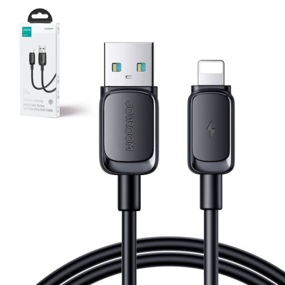 Joyroom USB - Καλώδιο Lightning Multi-Color Series A14, 480mb/s, 2.4A, 1.2m, Μαύρο (S-AL012A14B)