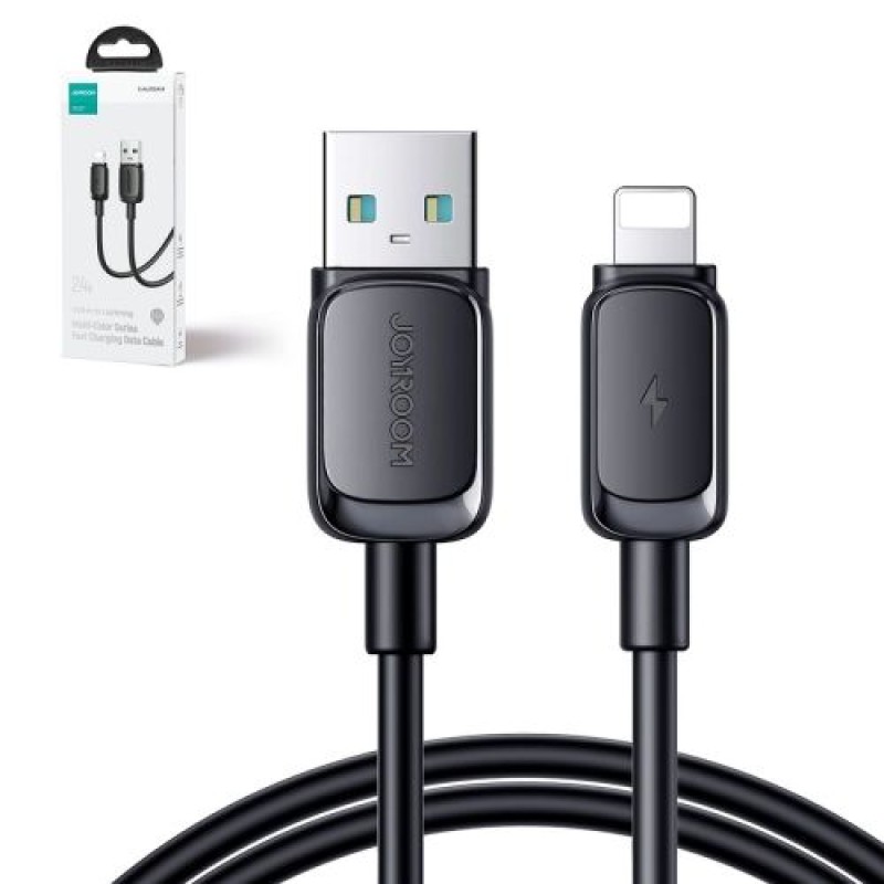 Joyroom USB - Καλώδιο Lightning Multi-Color Series A14, 480mb/s, 2.4A, 1.2m, Μαύρο (S-AL012A14B)