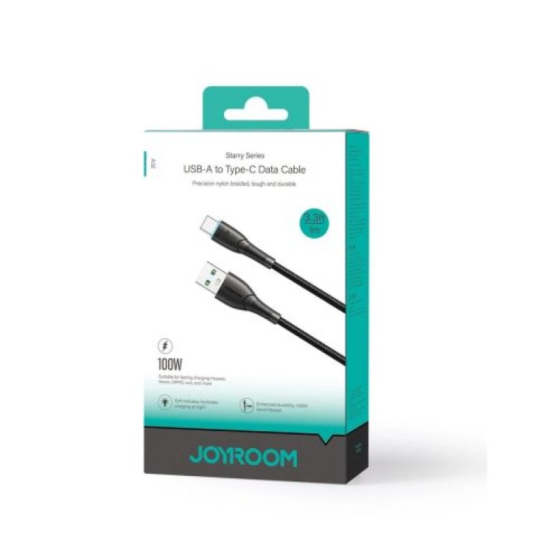 Joyroom USB - Type-C Cable Starry Series, 480mb/s, 100W, 1m, Μαύρο (SA32-AC6)