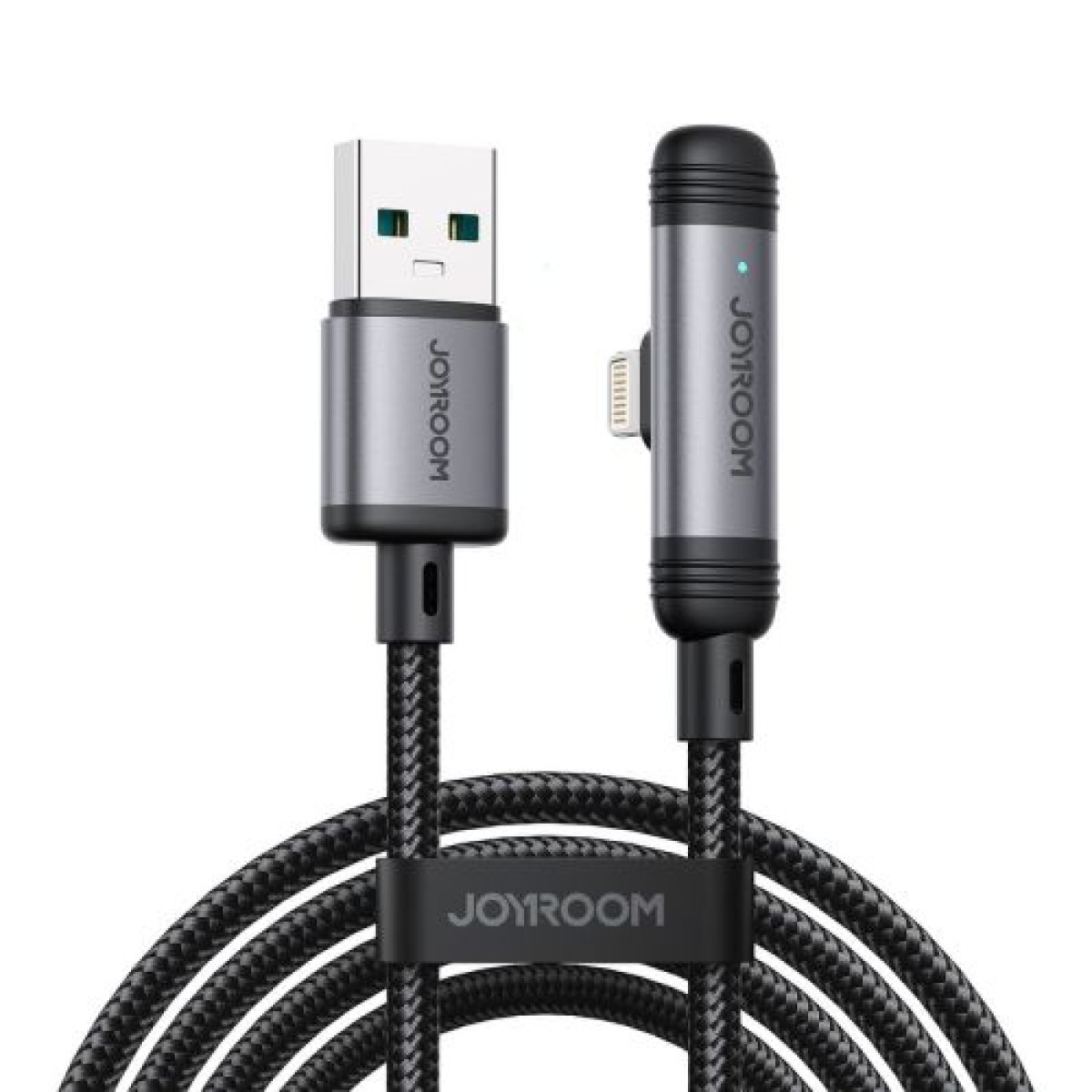 USB Joyroom - Καλώδιο Lightning EnjoyX Series 90 Degree A56, 3A, 480mb/s, 1,2m, Μαύρο (S-A56)