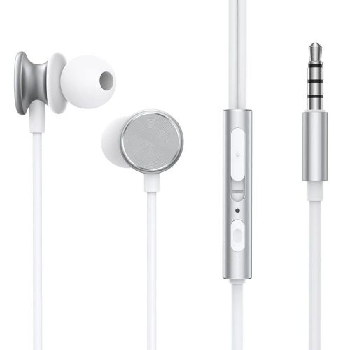 Ακουστικά Joyroom Ενσύρματα, Ακουστικά In-Ear με τηλεχειριστήριο και μικρόφωνο, Jack 3,5mm, Ασημί (JR-EW03)