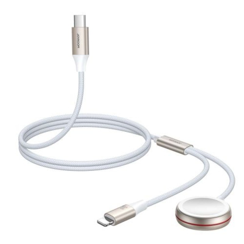 Ασύρματος φορτιστής Apple Watch Joyroom με καλώδιο Type-C και Lightning 1,5m, 3,5W, Λευκό (S-IW012)
