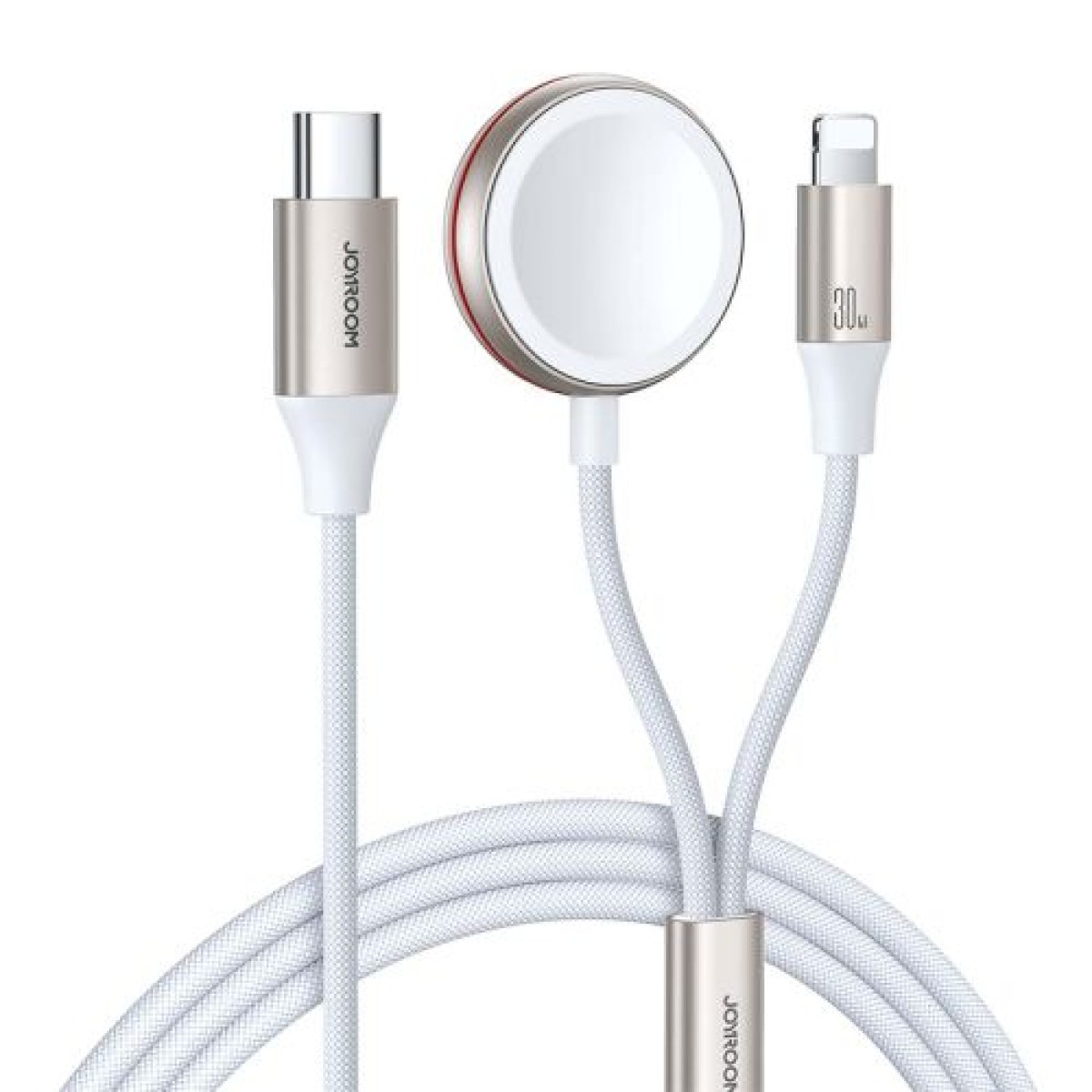Ασύρματος φορτιστής Apple Watch Joyroom με καλώδιο Type-C και Lightning 1,5m, 3,5W, Λευκό (S-IW012)