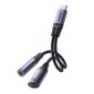 Joyroom Adapter DAC 2-σε-1 Type-C σε 3,5mm Mini Jack/ Type-C, 60W, 0,14m, Μαύρο (SY-C02)