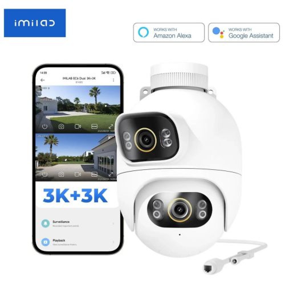 Xiaomi IMILAB EC6 Pro Floodlight Διπλή κάμερα ασφαλείας εξωτερικού χώρου 3K+3K Λευκό EU CMSXJ68A3K