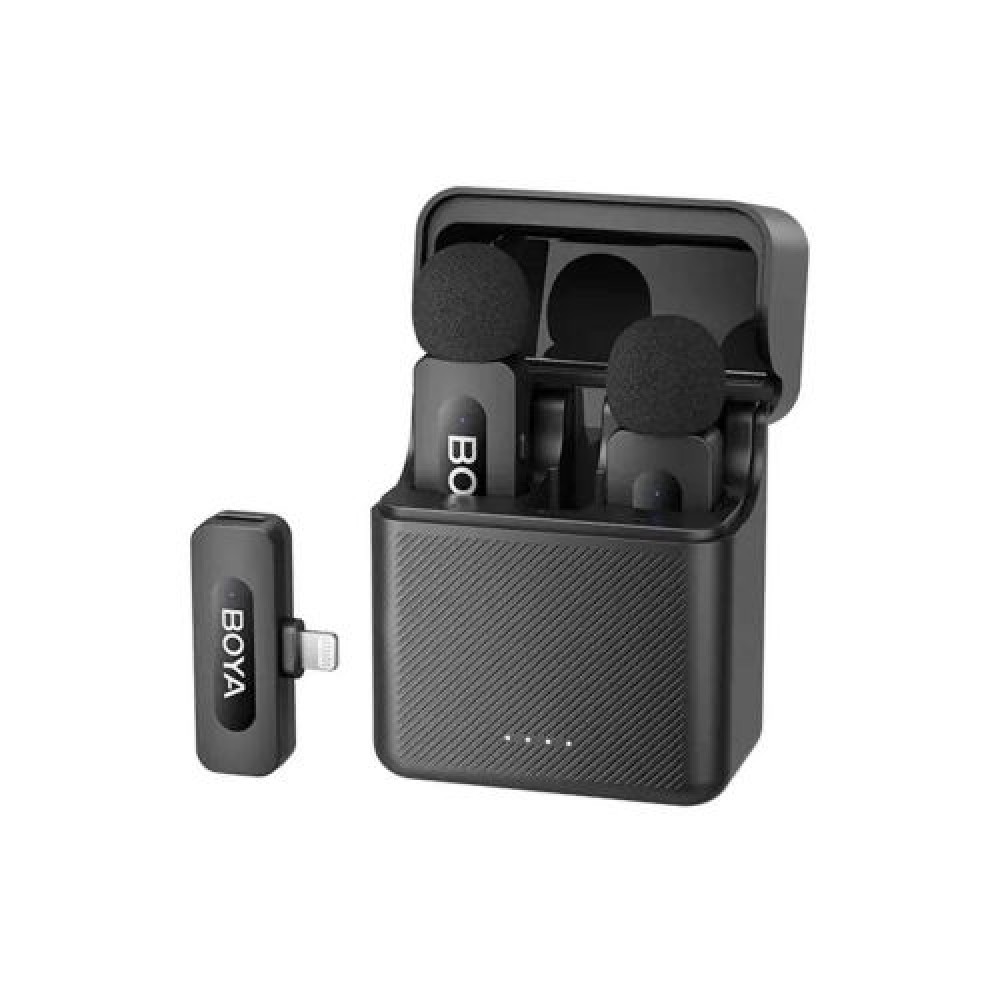 BOYA Μικρόφωνο Wireless BY-V3 2,4GHz με 2 πομπούς και 1 δέκτες (Lightning) Black EU