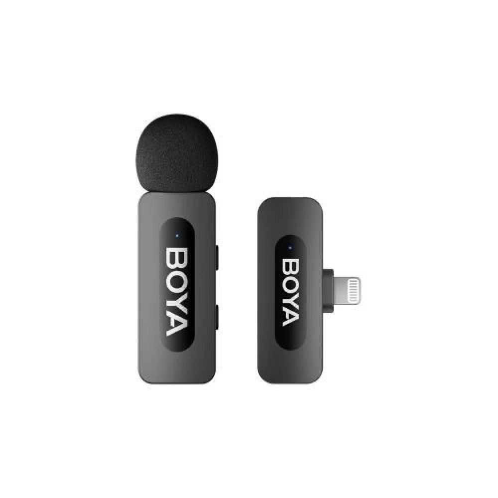 BOYA Μικρόφωνο Wireless BY-V1 V2.0 2,5 GHz με 1 πομπό και 1 δέκτη (Lightning) Black EU