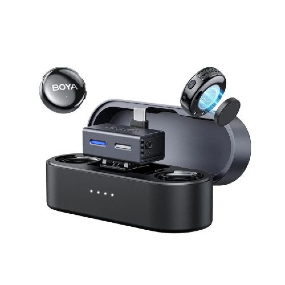 BOYA Μικρόφωνο Ασύρματο BOYALINK 3-01, 2,4 GHz, AI Noise Cancellation, με 2 πομπούς και 2 δέκτες (Type-C, 3,5mm Θηλυκό) Μαύρο EU