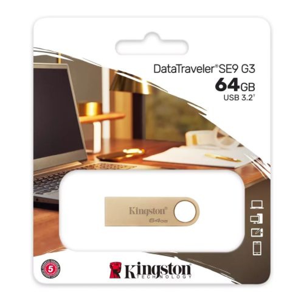 Kingston Pendrive 64GB DataTraveler SE9 USB 3.2 Gold EU (DTSE9G3/64GB)