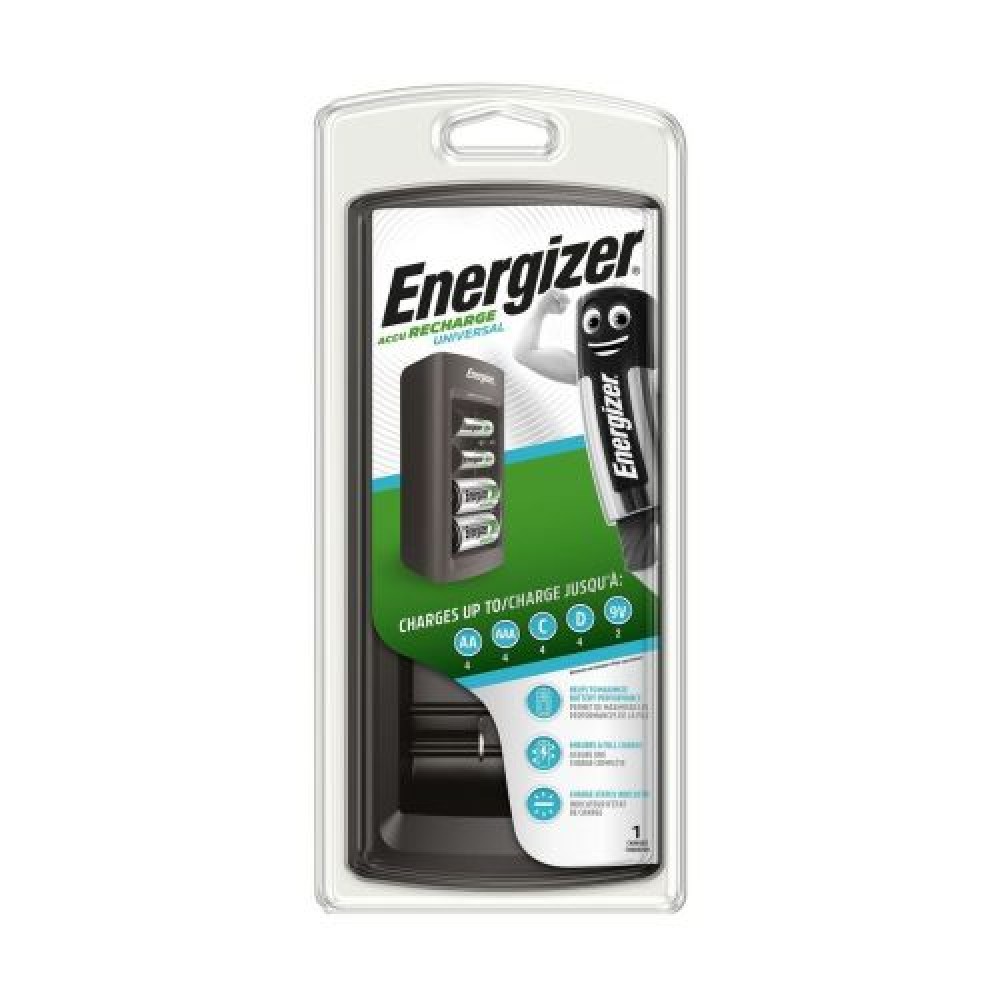 Φορτιστής μπαταρίας Energizer Universal για μπαταρίες AAA, AA, C, D NiMH Μαύρο