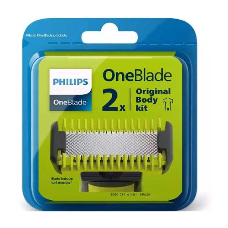 Ανταλλακτικές λεπίδες Philips Shaver OneBlade με κιτ σώματος QP620/50 (2 τεμ.) Γκρι Eu