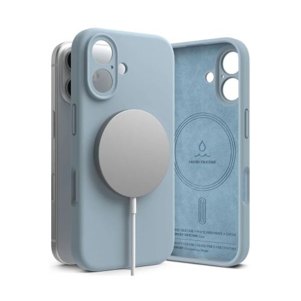 Θήκη Ringke iPhone 16 Silicone Magnetic Blue