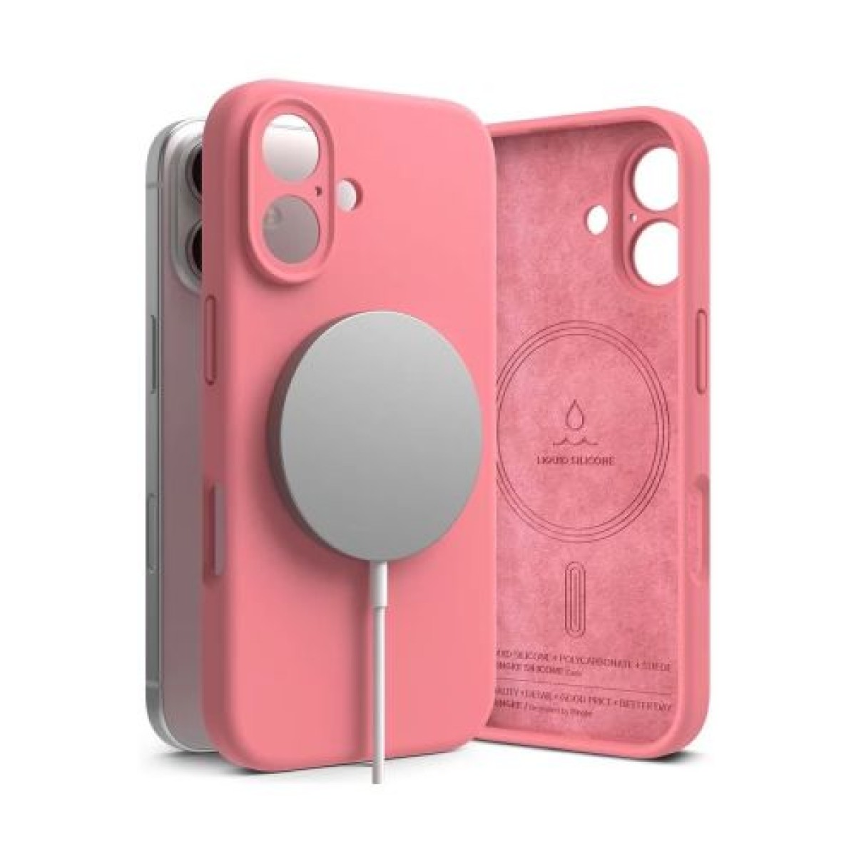 Θήκη Ringke iPhone 16 Silicone Magnetic Pink