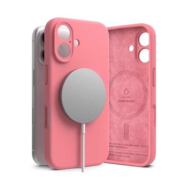 Θήκη Ringke iPhone 16 Silicone Magnetic Pink