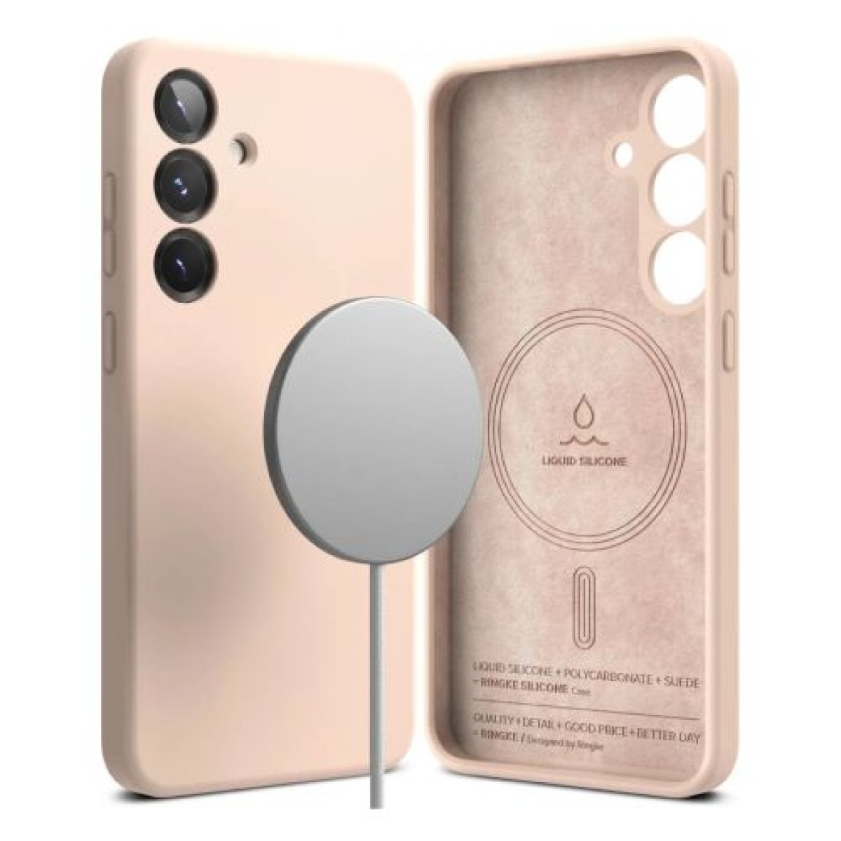 Θήκη Ringke Galaxy S25 Σιλικόνη Μαγνητική Ροζ Άμμος