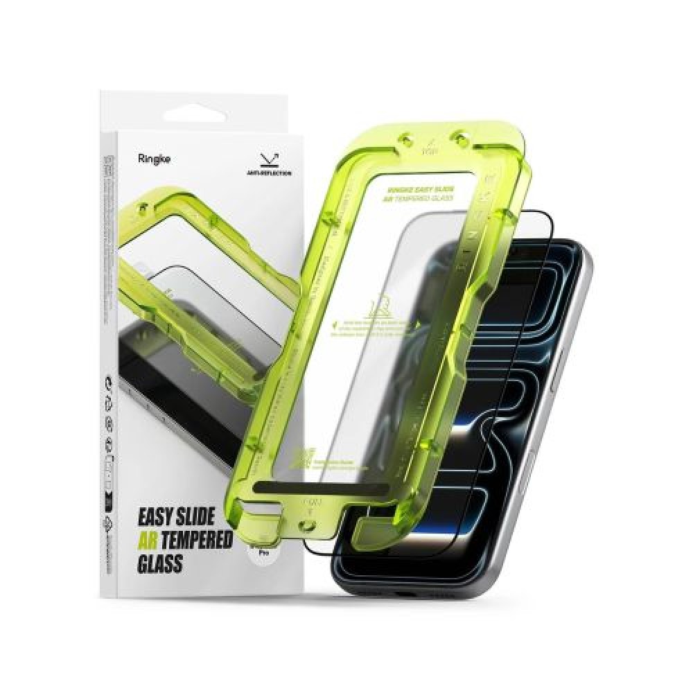 Ringke iPhone 17 Pro Screen Protector Premium Easy Slide AR Tempered Glass 9H με διάφανη διάταξη εγκατάστασης