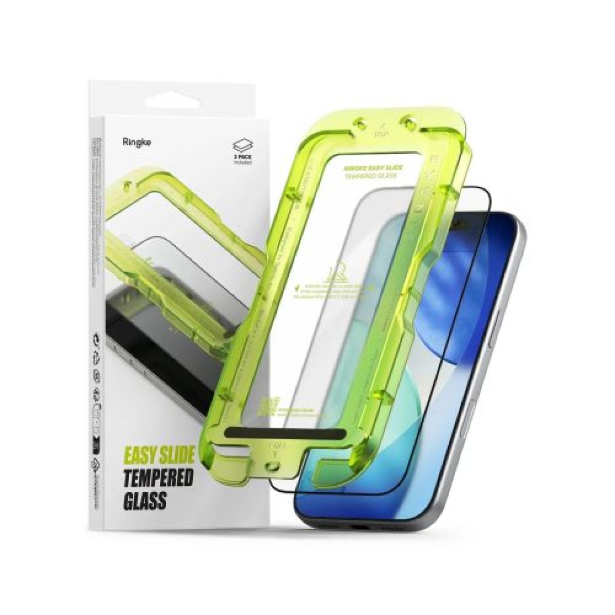 Ringke iPhone 17 Pro Max Screen Protector Premium Easy Slide Tempered Glass 9H με διάταξη τοποθέτησης (2 τμχ) Διαφανές