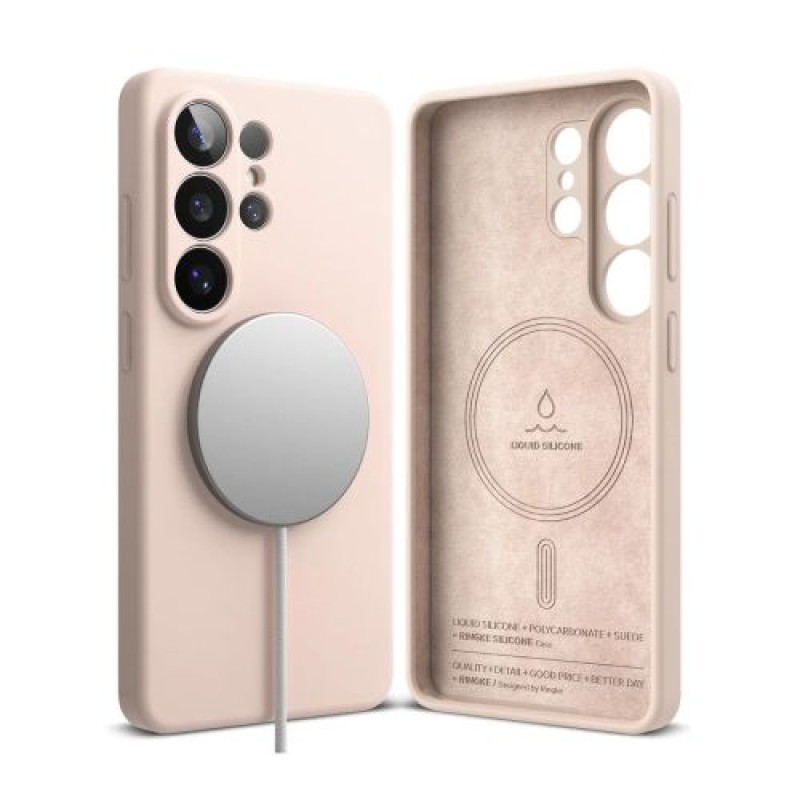 Ringke Galaxy S26 Ultra Case Silicone Magnetic Pink Sand