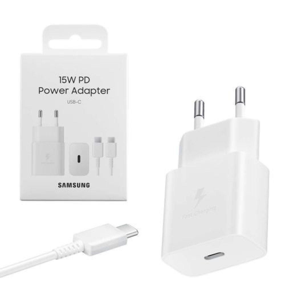 Φορτιστής ταξιδίου Samsung 15W EP-T1510X με καλώδιο Type-C σε Type-C (1m) Λευκό EU (EP-T1510XWEGEU)