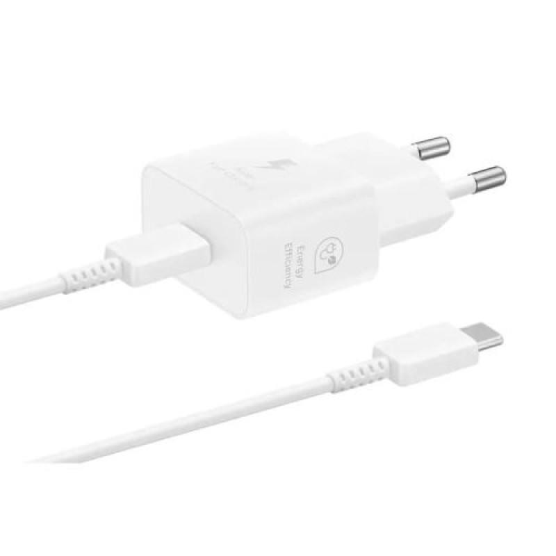 Φορτιστής ταξιδίου Samsung 25W EP-T2510X PD 3.0 με καλώδιο Type-C σε Type-C (1m) Λευκό EU (EP-T2510XWEGEU)