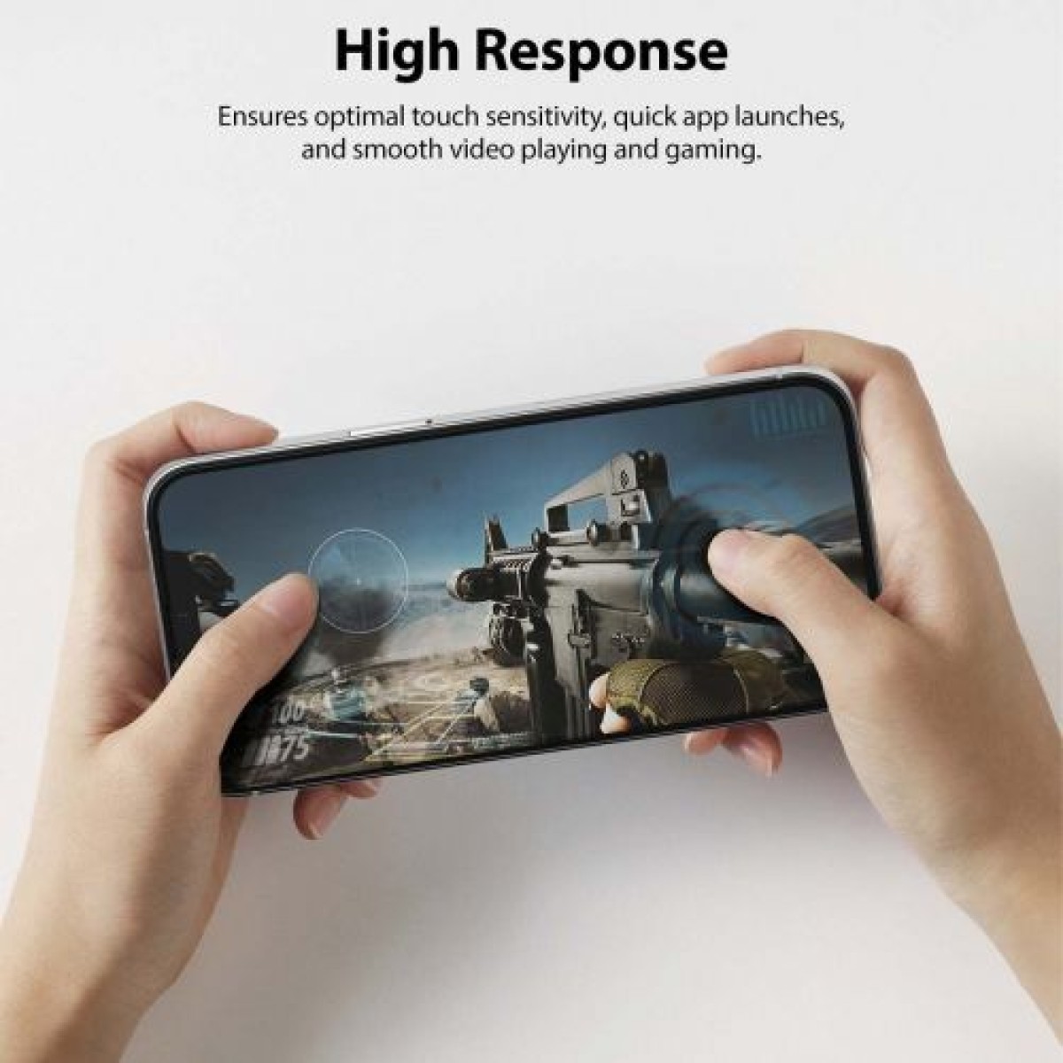 Ringke iPhone 13/13 Pro Screen Protector Invisible Defender ID Tempered Glass Black