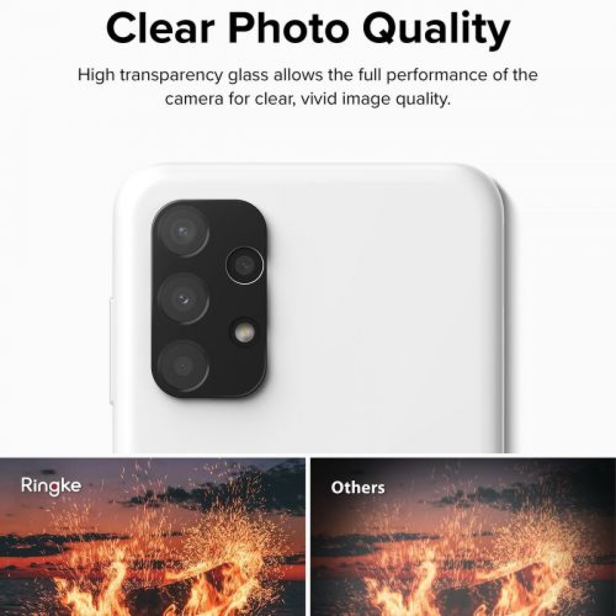 Ringke Galaxy A13 4G Camera Protector Full Cover Glass συσκευασία (3 τμχ) Μαύρο