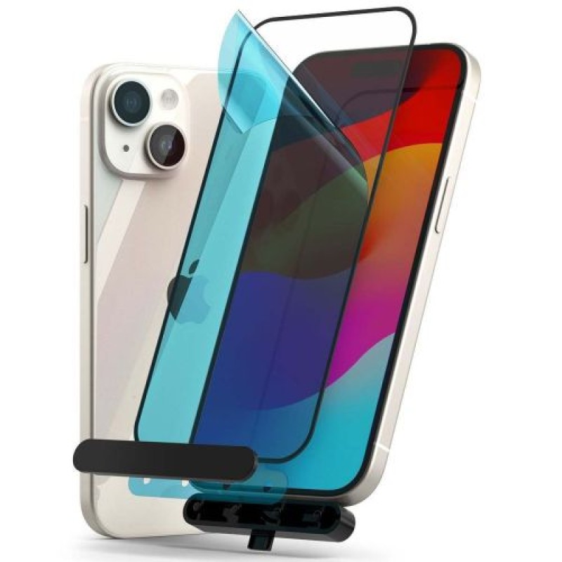 Ringke iPhone 15/ 16 Screen Protector Privacy Tempered Glass 9H με διάφανη διάταξη εγκατάστασης