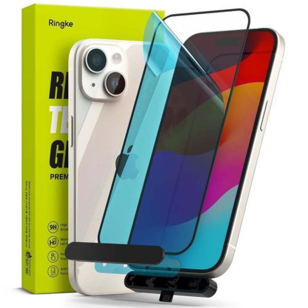 Ringke iPhone 15/ 16 Screen Protector Privacy Tempered Glass 9H με διάφανη διάταξη εγκατάστασης