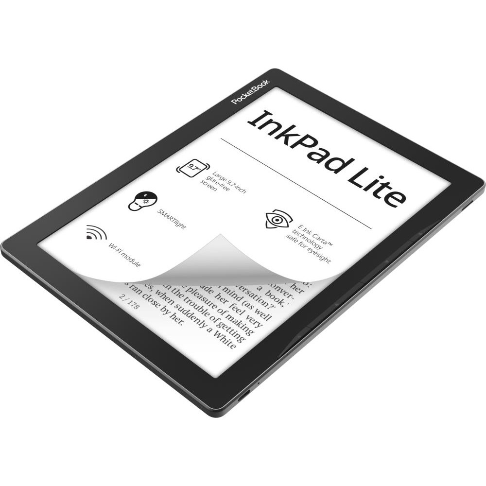 E-Reader|POCKETBOOK|InkPad Lite|9.7"|1200x825|1xUSB type C|Micro SD|Wireless LAN 802.11b/g/n|Grey|PB970-M-WW
